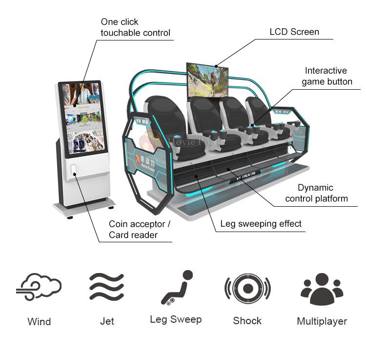 4 Seats Space Theme VR Game Cinema